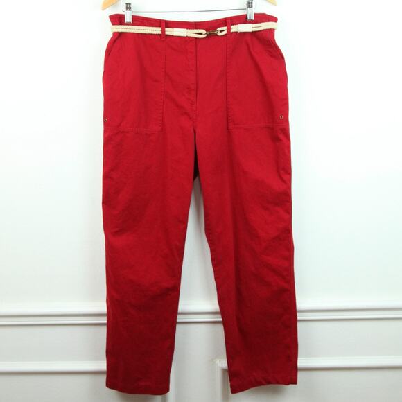 Ralph Lauren Size 14 Pants Nautical Preppy Cotton Sailor Rope Belt Old Money 90s - Picture 1 of 10